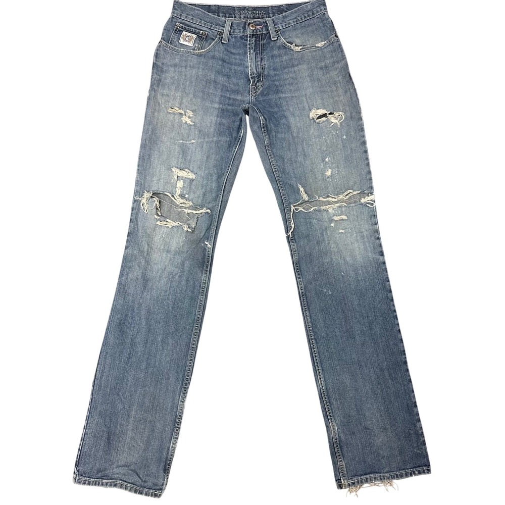 Cinch Mens Distressed Medium Wash Straight Leg Denim Jeans MB92834019 32x38